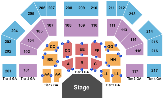 House Of Hope Endstage GA Tiers Seating Chart