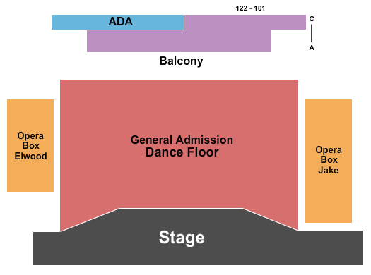seating chart for House Of Blues - San Diego - Endstage GA Flr - Rsvd Balc - eventticketscenter.com