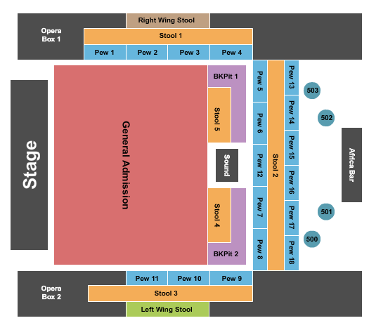 House Of Blues - Myrtle Beach End Stage Seating Chart