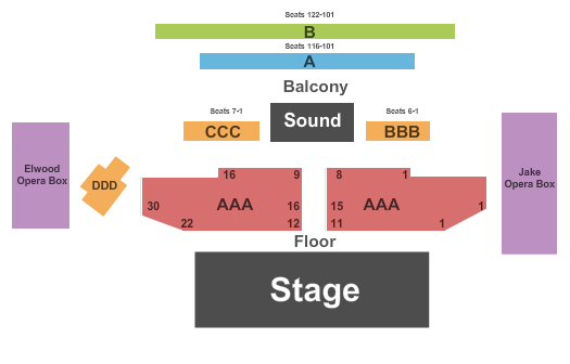 House Of Blues - San Diego End Stage Seating Chart