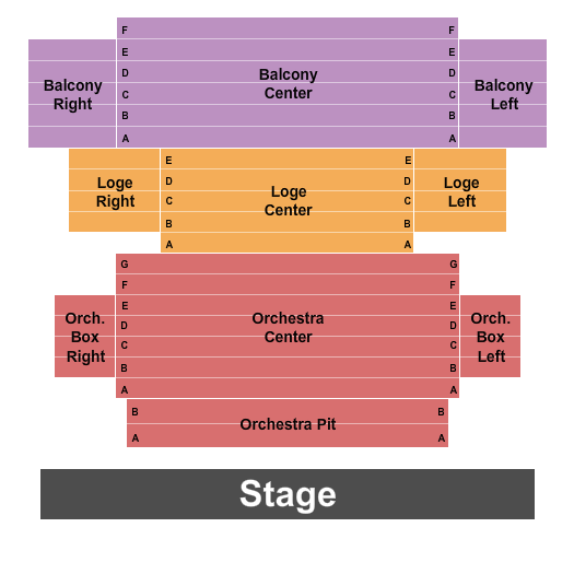 Howard L. Schrott Center for the Arts Seating Map