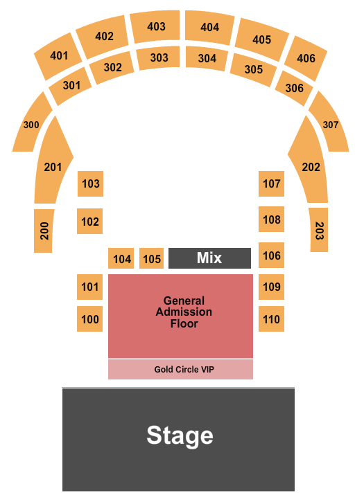 Howard Theatre - DC Endstage GA and GC Seating Chart