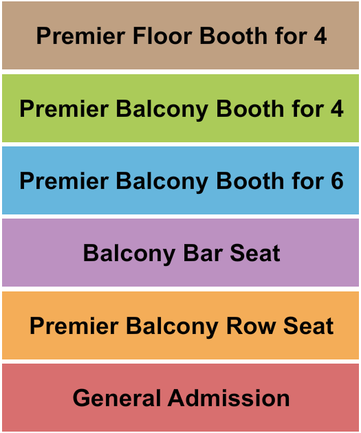Howard Theatre - DC GA & VIP Tables 2 Seating Chart