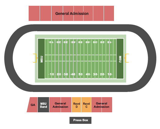 Hughes Stadium - MD Football 2020 Seating Chart