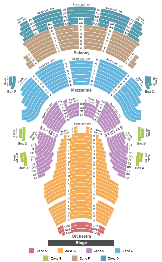 Silva Concert Hall at Hult Center For The Performing Arts Silva Concert Hall - End Stage Zone Seating Chart