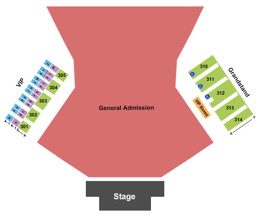 Huntington Bank Pavilion at Northerly Island G.A. Floor w/ Reserved Grandstands Seating Chart