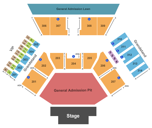 Huntington Bank Pavilion at Northerly Island End Stage Pit Seating Chart