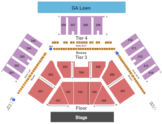 Huntington Bank Pavilion at Northerly Island Endstage Lawn Seating Chart