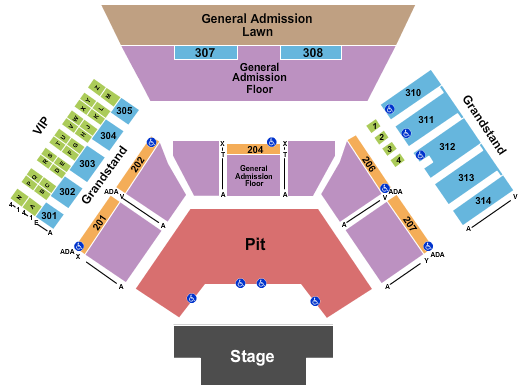 Huntington Bank Pavilion at Northerly Island Endstage GA Floor & GA Pit 3 Seating Chart