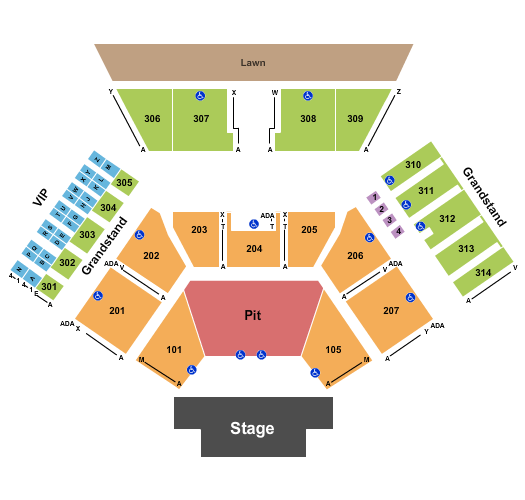 Huntington Bank Pavilion at Northerly Island Endstage Pit with Lawn Seating Chart