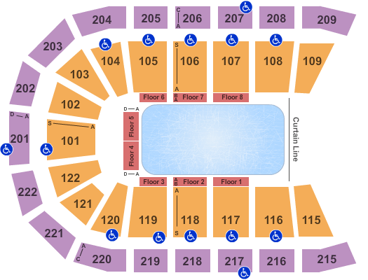 seating chart for Huntington Center - Disney On Ice - eventticketscenter.com