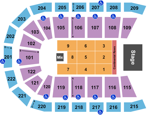 Huntington Center Endstage Cont 3 Seating Chart
