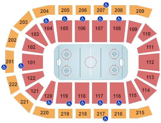 seating chart for Huntington Center - Hockey - eventticketscenter.com