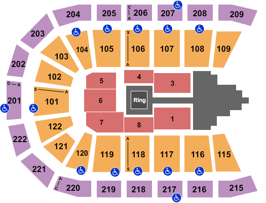 seating chart for Huntington Center - WWE 2 - eventticketscenter.com
