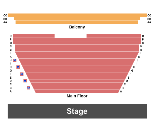 Huron Country Playhouse - Mainstage Seating Map