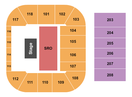 ICCU Arena Endstage - SRO Front Seating Chart