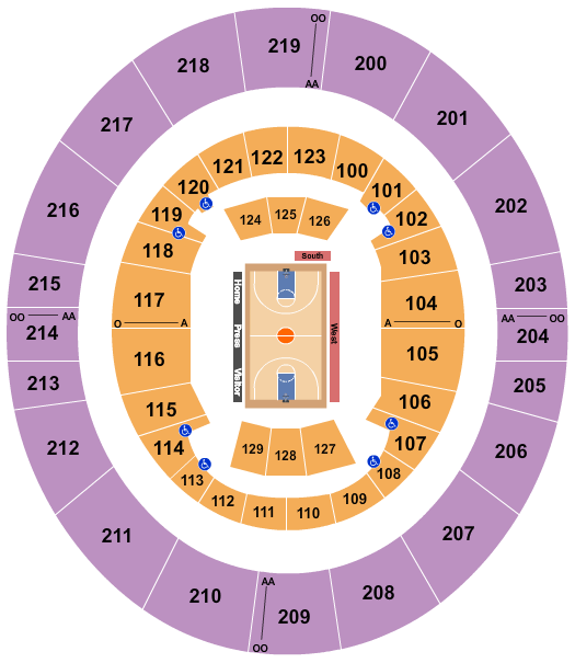 ISU Hulman Center Basketball 2 Seating Chart
