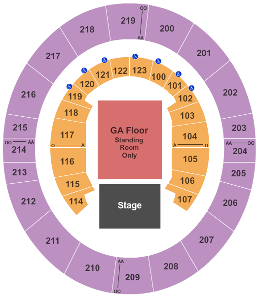 ISU Hulman Center Endstage GA Seating Chart
