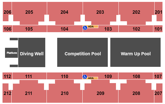 IU Natatorium at Indianapolis Pool Seating Chart