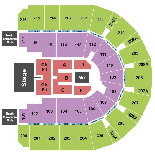 Vibrant Arena at The MARK Justin Moore Seating Chart