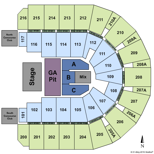 Vibrant Arena at The MARK Miranda Lambert Seating Chart