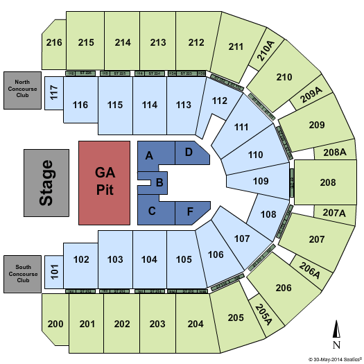 Vibrant Arena at The MARK Pearl Jam Seating Chart
