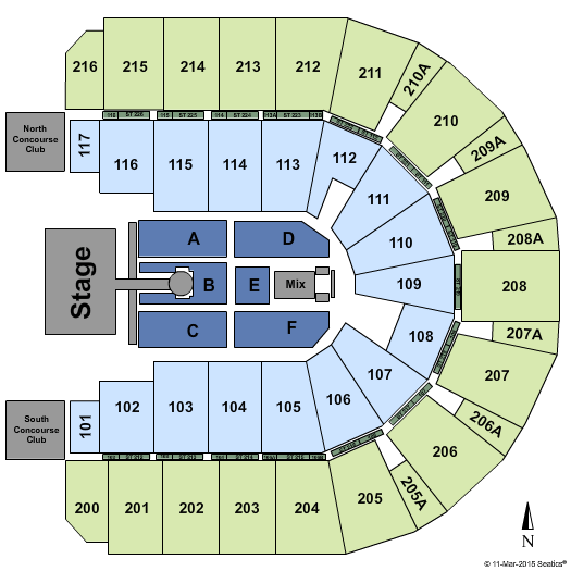 Vibrant Arena at The MARK Shania Twain Seating Chart