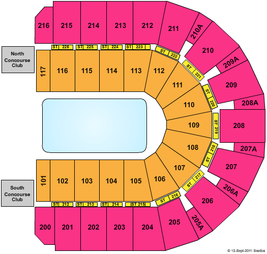 Vibrant Arena at The MARK Skating Gymnastics Seating Chart