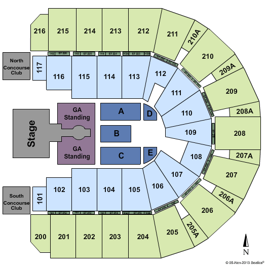 Vibrant Arena at The MARK Zac Brown Band Seating Chart