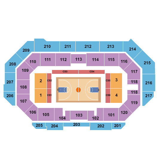 Idaho Central Arena Basketball 2 Seating Chart