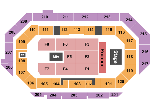 Idaho Central Arena Endstage Premier Seating Chart