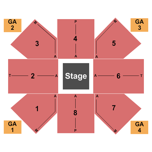 Ilani Cowlitz Ballroom seating chart with row numbers
