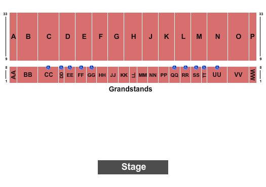 Illinois State Fairgrounds - Grandstand Seating Map