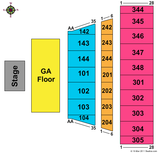 Alamodome Illusions Theatre - Endstage GA Floor Seating Chart