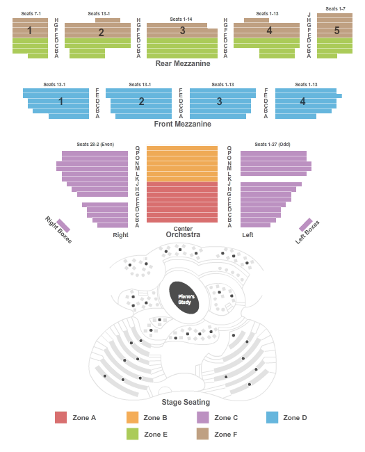 Imperial Theatre - NY The Great Comet IntZone Seating Chart