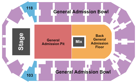 Cable Dahmer Arena Endstage GA Split Floor Seating Chart