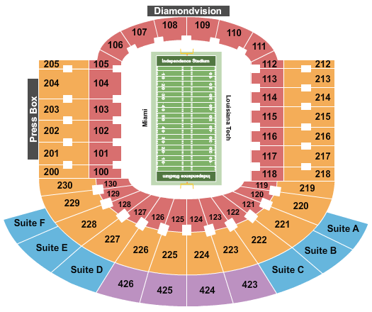 Independence Stadium 2019 Independence Bowl Seating Chart