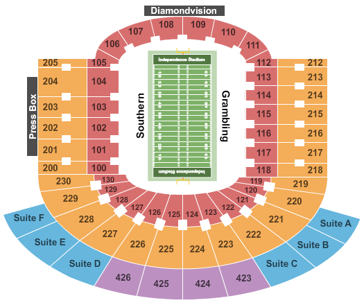 Independence Stadium Bayou Classic Seating Chart