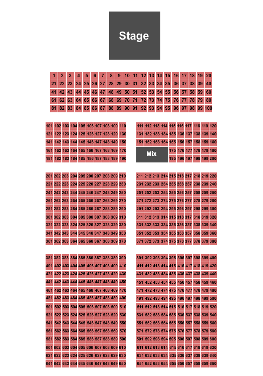 Indiana Convention Center Endstage Tables Seating Chart