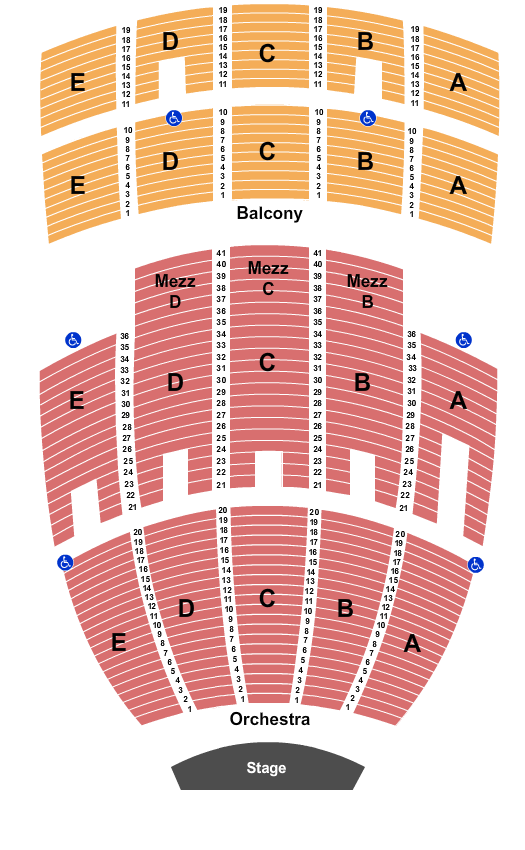 seating chart for Indiana University Auditorium - End Stage - eventticketscenter.com