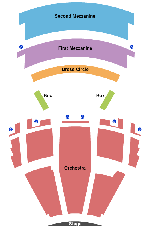 seating chart for Hilbert Circle Theatre - End Stage - eventticketscenter.com