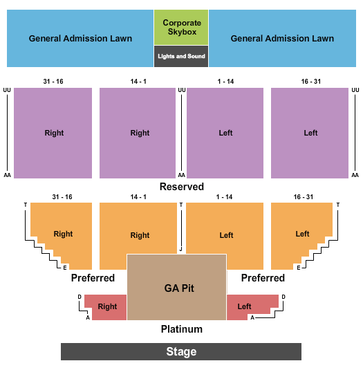 SERVPRO Richmond Pavilion End Stage Pit Seating Chart