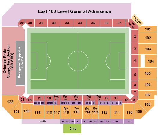Inter&Co Stadium Soccer - NWSL Seating Chart
