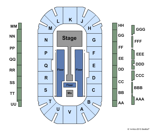 Sandman Centre Hedley Seating Chart