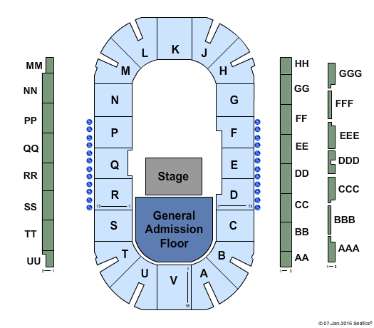 Sandman Centre Half House GA Seating Chart