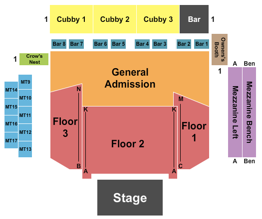 Iron City - Birmingham Endstage - RSV & GA Floor Seating Chart