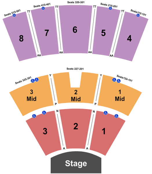 Iroquois Amphitheater End Stage Seating Chart