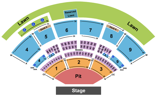 seating chart for Isleta Amphitheater - Incubus - eventticketscenter.com
