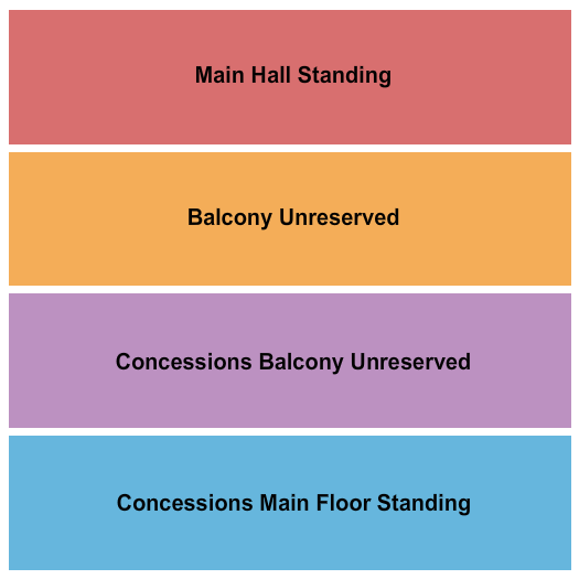 Islington Assembly Hall Standing & Balcony 2 Seating Chart