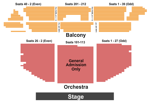Ithaca State Theatre Endstage GA Orchestra Seating Chart